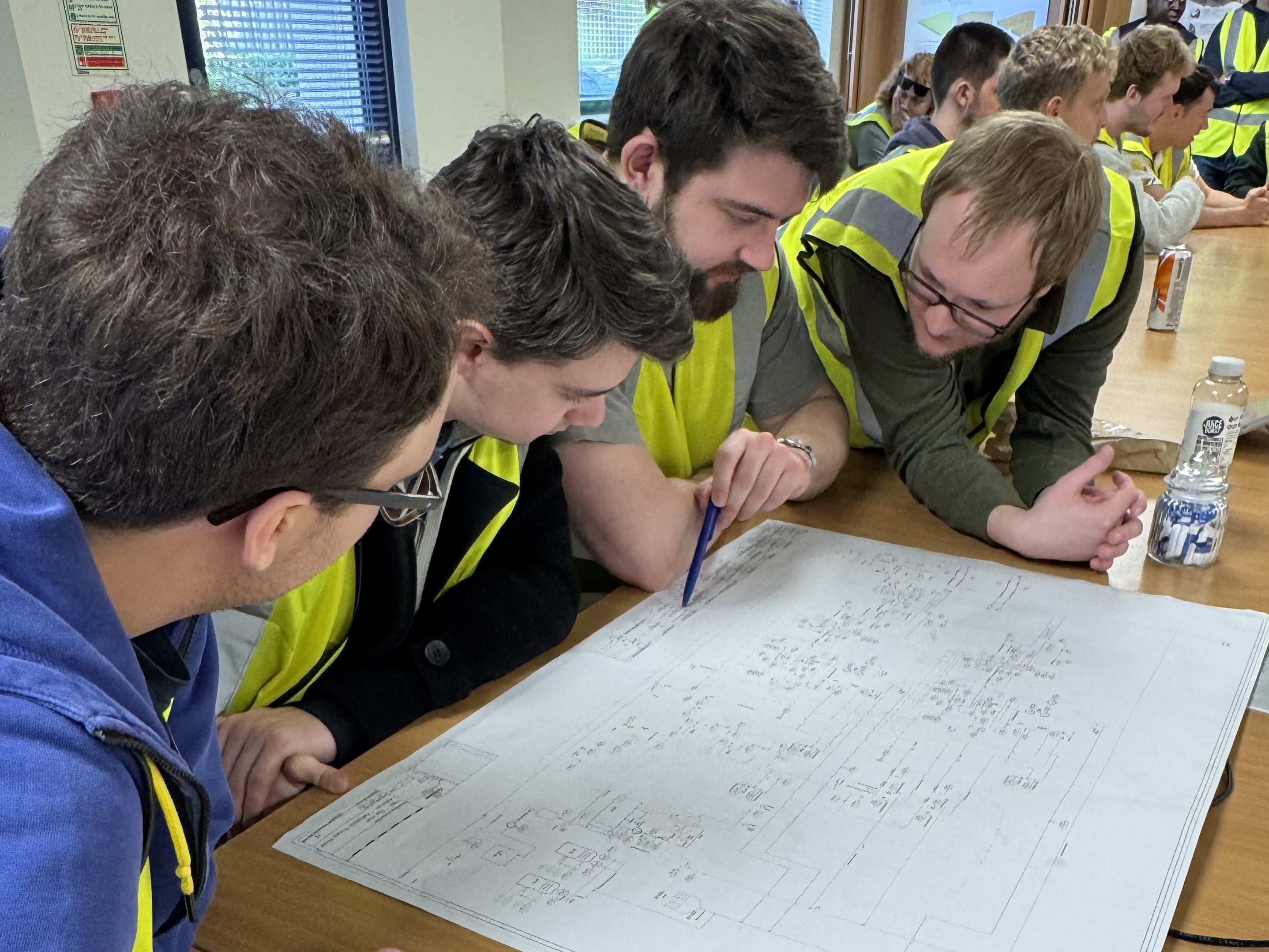 NMITE Students on a visit to Kingspan wearing branded Hi-vis