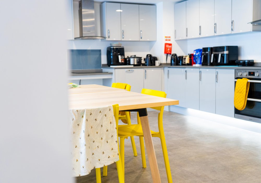 Kitchen of one flat at Eign Gate 