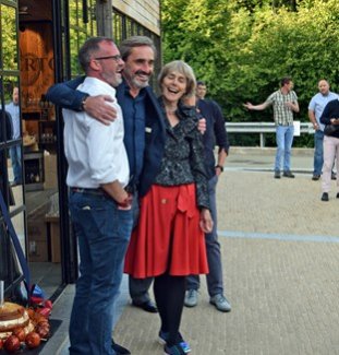 Pictured: Jeremy 'Bean' Benson with Julian and Susie Dunkerton