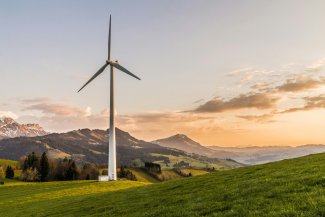 wind turbine on landscape